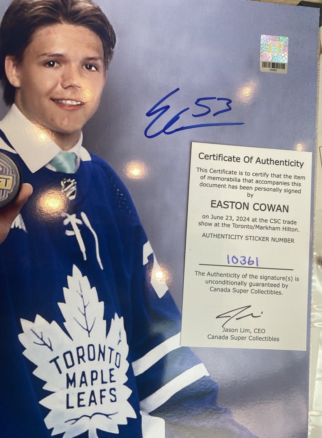 10361 Easton Cowan Poster