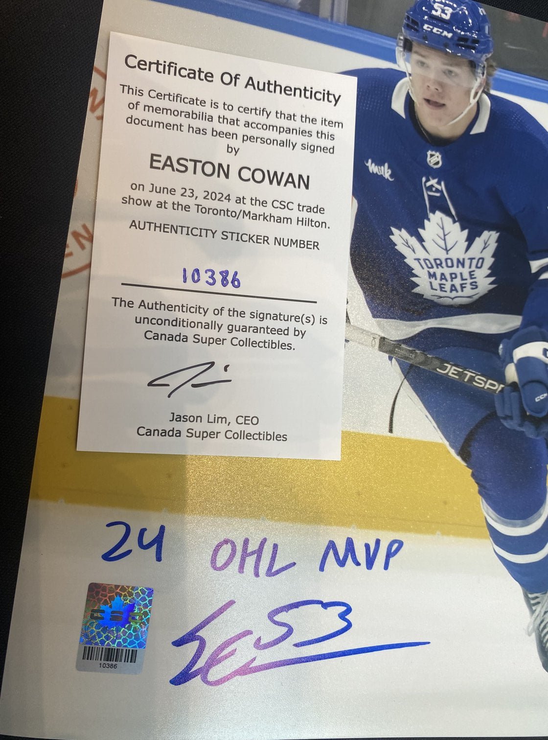 10386 Easton Cowan Poster