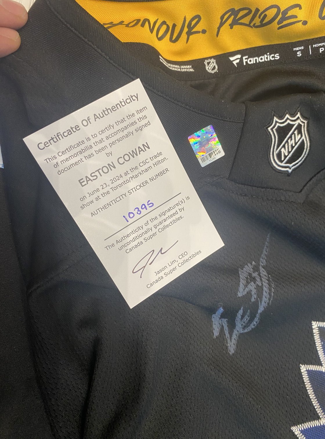 10395 Easton Cowan Jersey