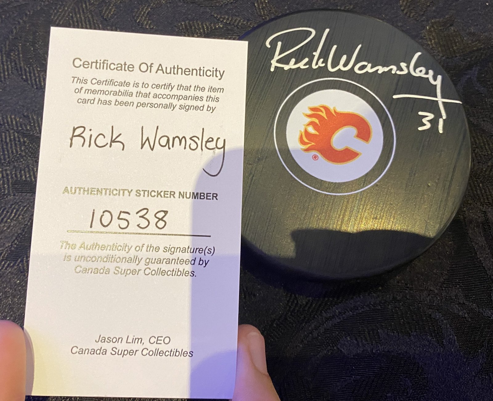 10538 Rick Wamsley Puck